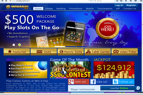 Win A Day Casino screen shot