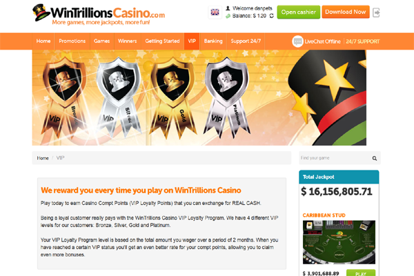 Wintrillions Casino screen shot